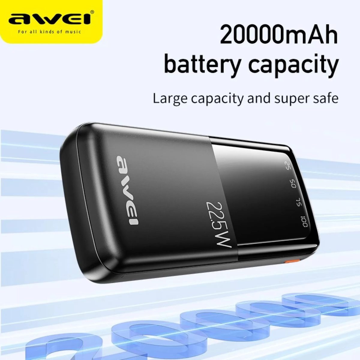 Awei P13K 22.5W Powerbank 20000mAh Fast Charging - Image 2