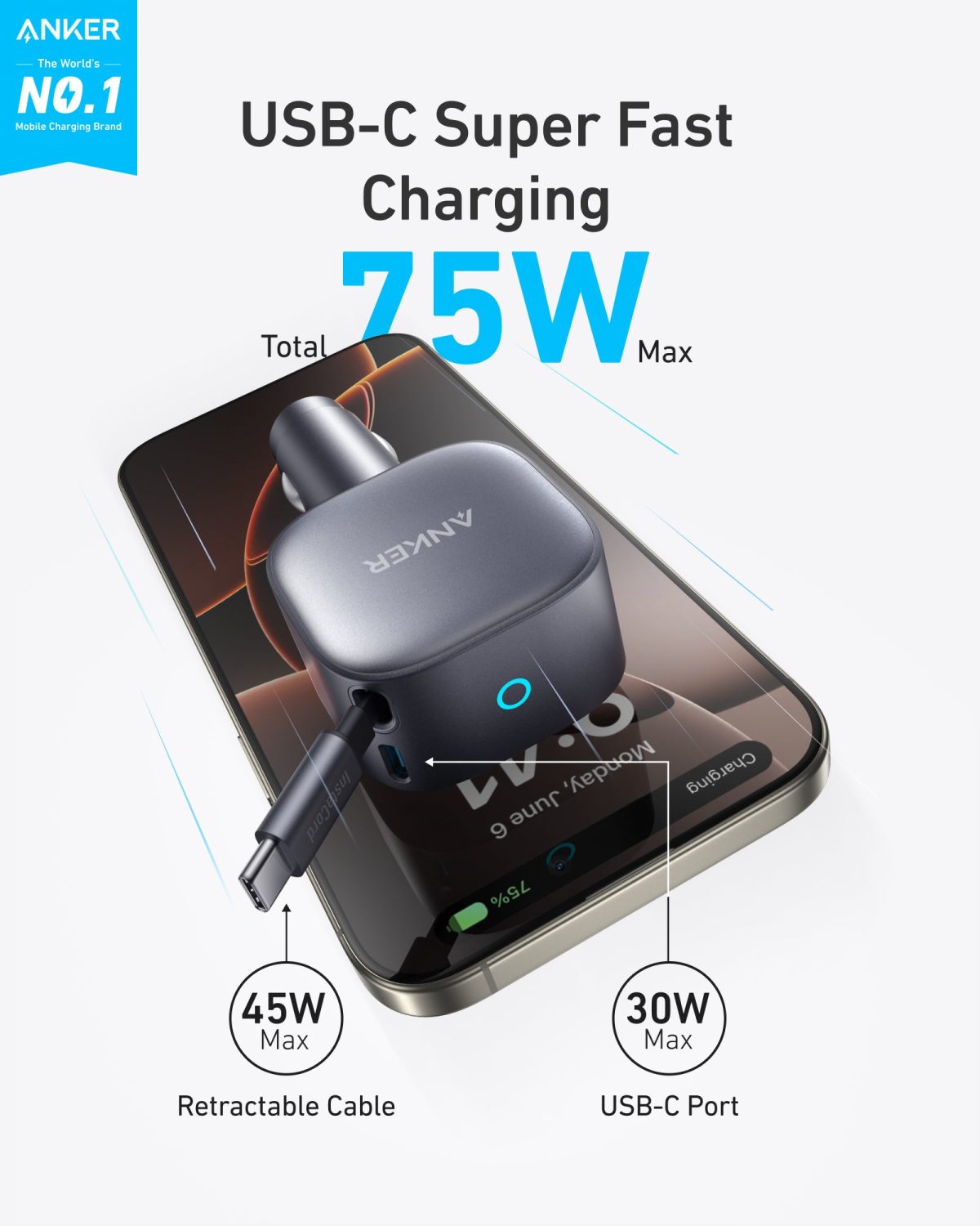 Anker Nano 75W Car Charger - Image 2